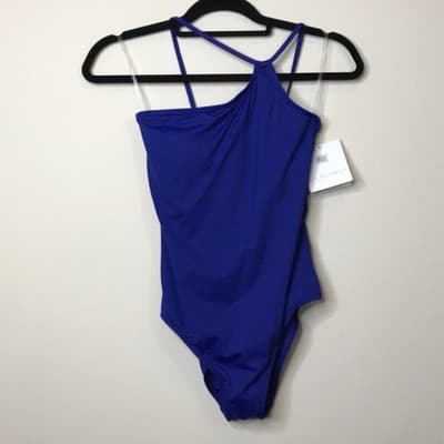 LA BLANCA WOMEN'S ISLAND GODDESS SHOULDER MIO ONE PIECE SWIMSUIT, BLUEBERRY, 4 - Thumbnail 3