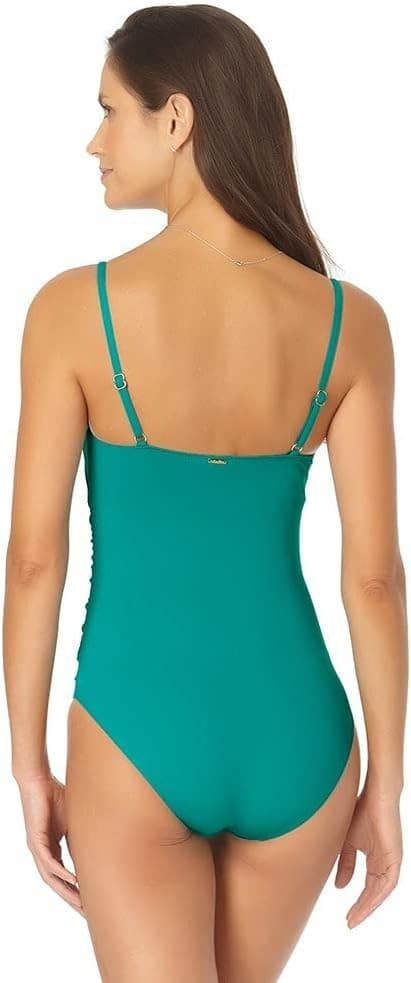 Anne Cole Women's Size 10 One Piece Swimsuit Adjustable Straps Green NWT - Thumbnail 2