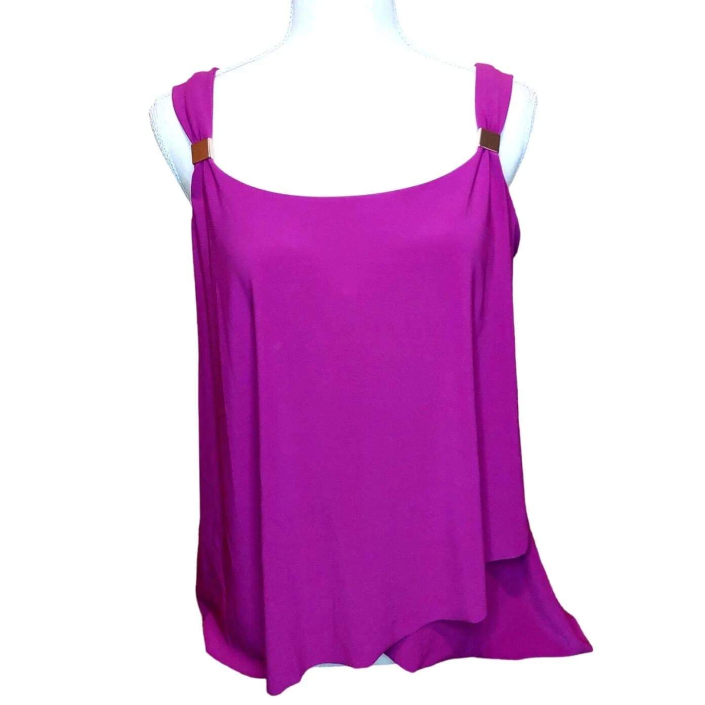Miraclesuit Razzle Dazzle Tankini Top Framboise Pink Underwire Size 10 NWT - Thumbnail 2