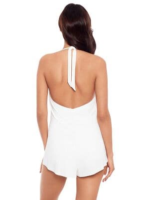 MagicSuit Women's Swimwear Solid Theresa Romper Halter Tie One Piece SZ14 NWT - Thumbnail 3