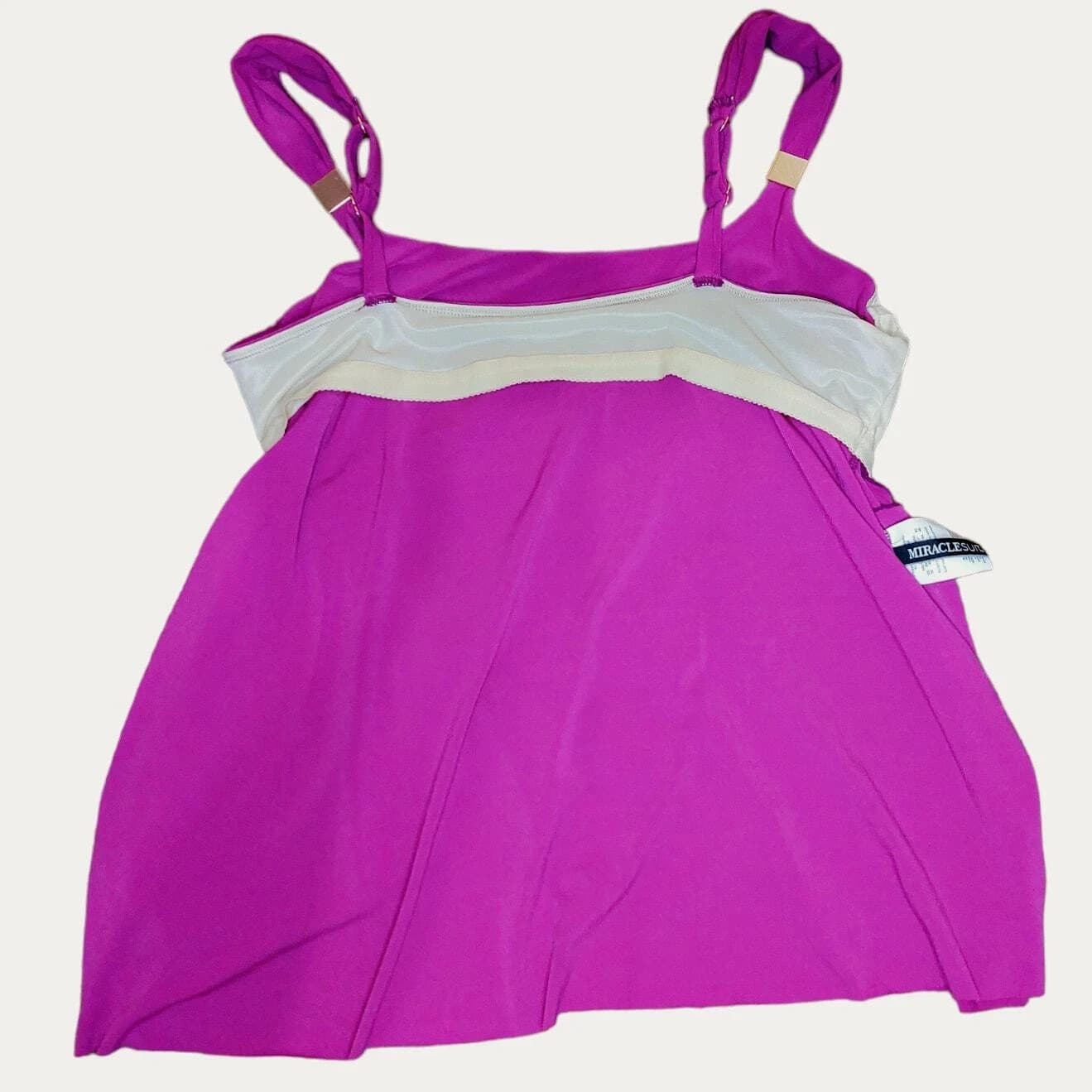 Miraclesuit Razzle Dazzle Tankini Top Framboise Pink Underwire Size 10 NWT - Thumbnail 5
