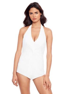MagicSuit Women's Swimwear Solid Theresa Romper Halter Tie One Piece SZ14 NWT - Image 1