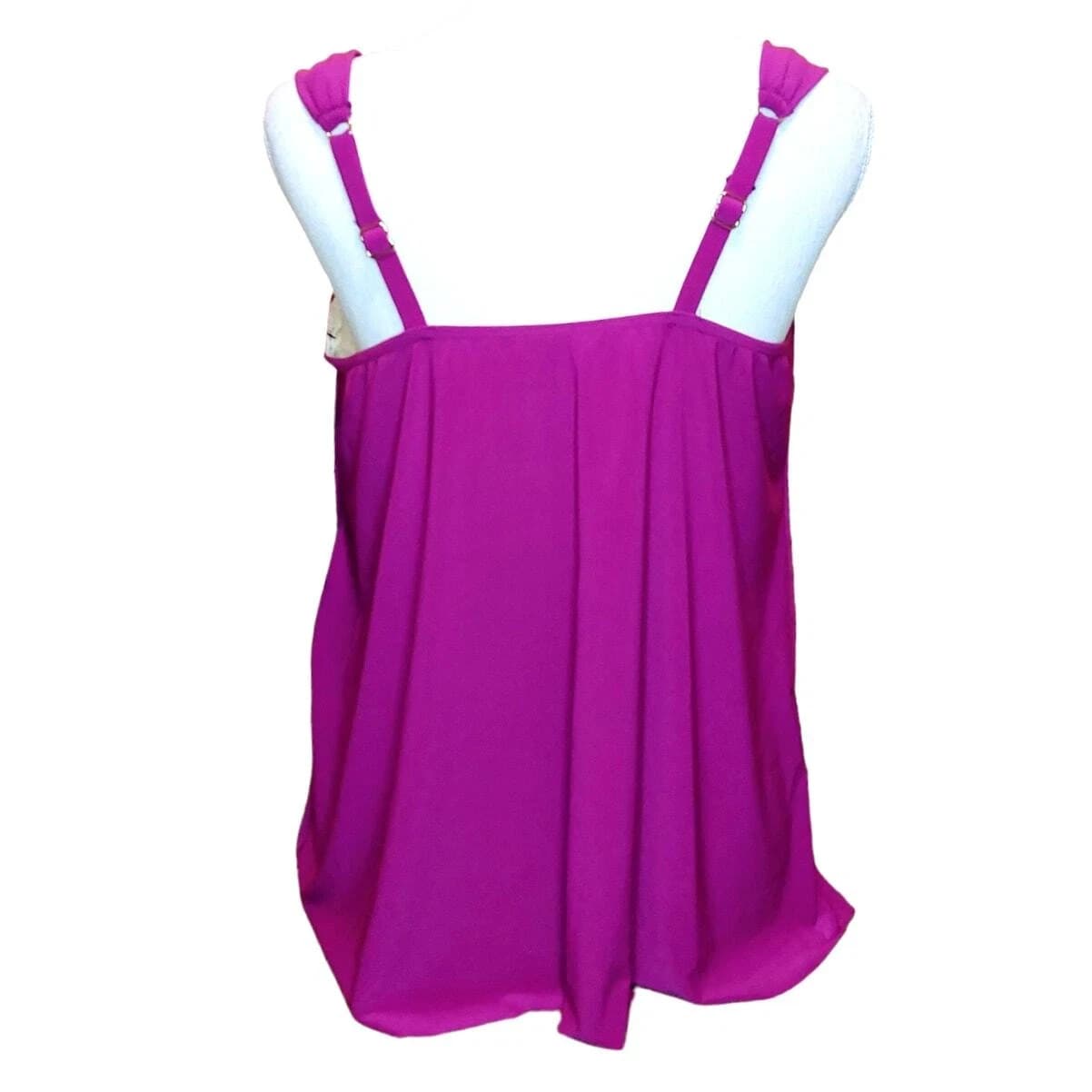 Miraclesuit Razzle Dazzle Tankini Top Framboise Pink Underwire Size 10 NWT - Thumbnail 3