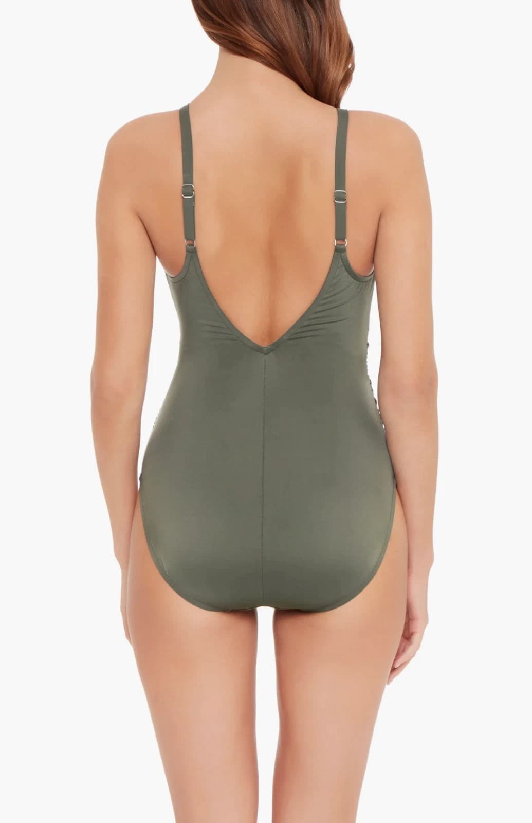Magicsuit Riveted Diana Green One-Piece Swimsuit L21917 Size 16 NWT - Thumbnail 3