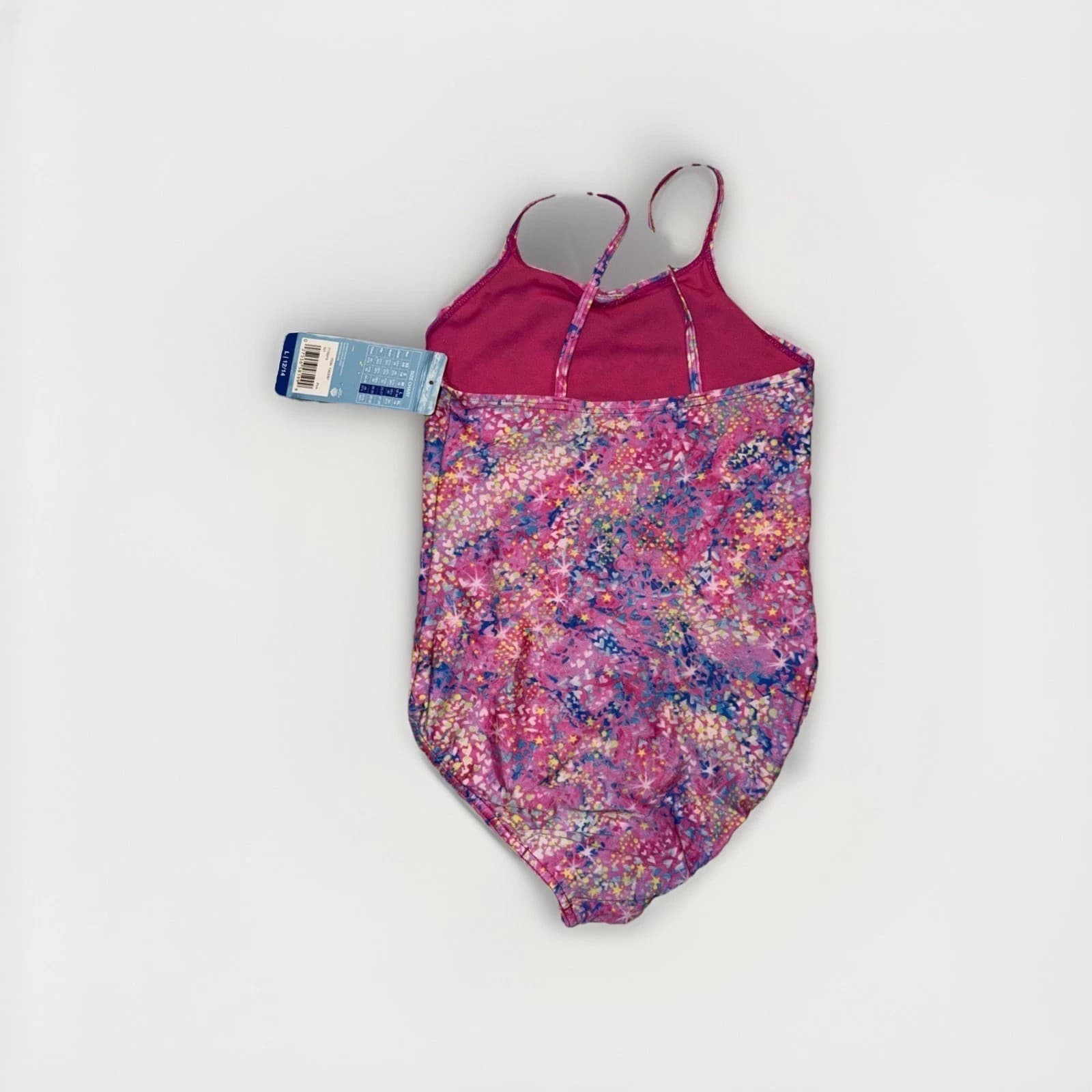 NWT Speedo Youth Girls One Piece Swimsuit Size Large XL 12/14 Pink - Thumbnail 2