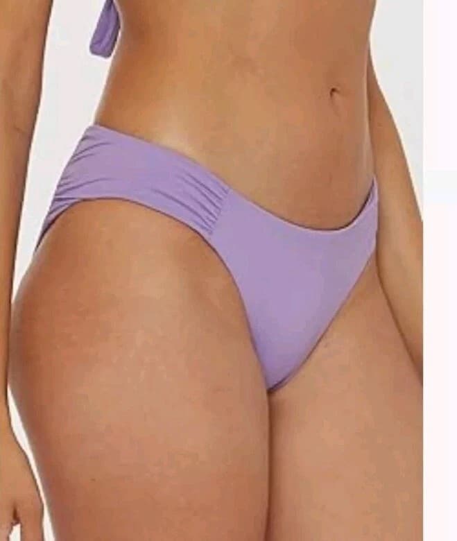 BECCA Lavender Purple Swimsuit Bottoms Ruched Bikini Bottom NWT Medium - Thumbnail 2