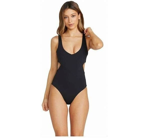 Volcom Women's Black Simply Seamless One-Piece Swimsuit Size XL - Image 1