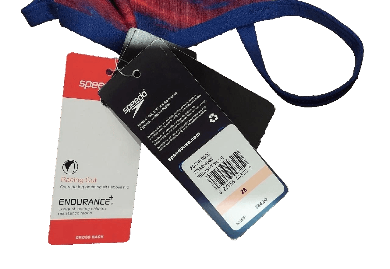 Speedo Swimsuit Endurance Racing New Tag Black Blue Red Suit Woman 28 - Thumbnail 4