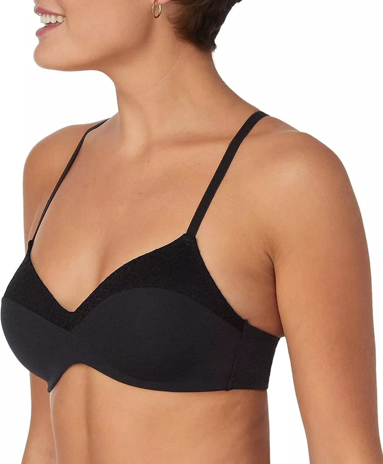 Maidenform Pure Comfort Wireless Bra/Demi-Racerback Black DM220C NWT - XL - Thumbnail 3