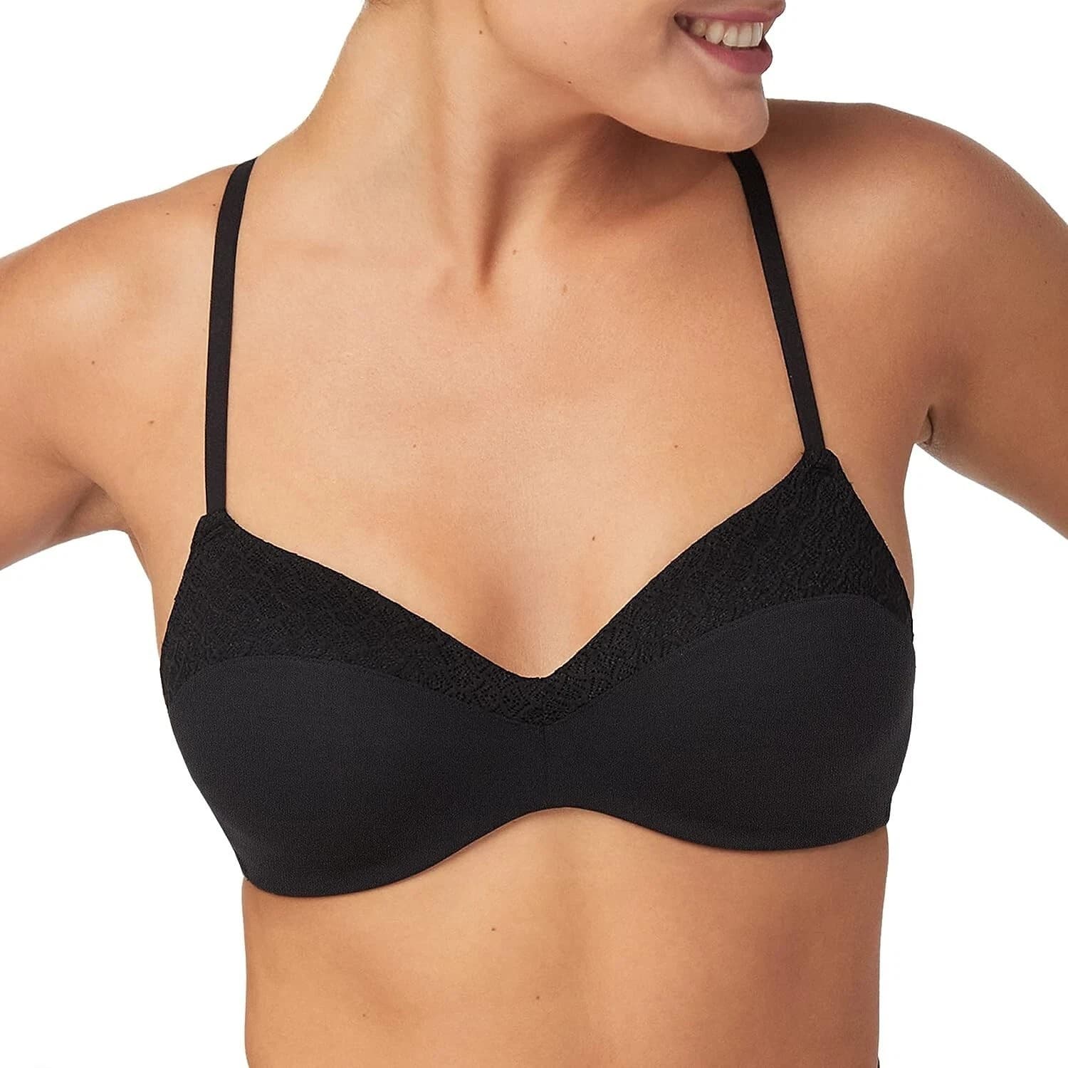 Maidenform Pure Comfort Wireless Bra/Demi-Racerback Black DM220C NWT - XL - Image 1