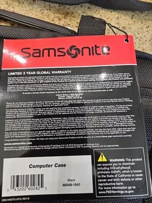 Samsonite Classic Business Padded Pocket Laptop Briefcase, Black 14" x 11" x 2" - Thumbnail 4