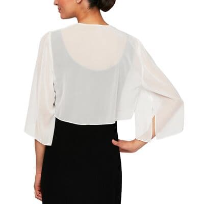 Alex Evenings Women's Shrug Jacket with 3/4 Sleeve Elegant Cropped Size L - Thumbnail 2