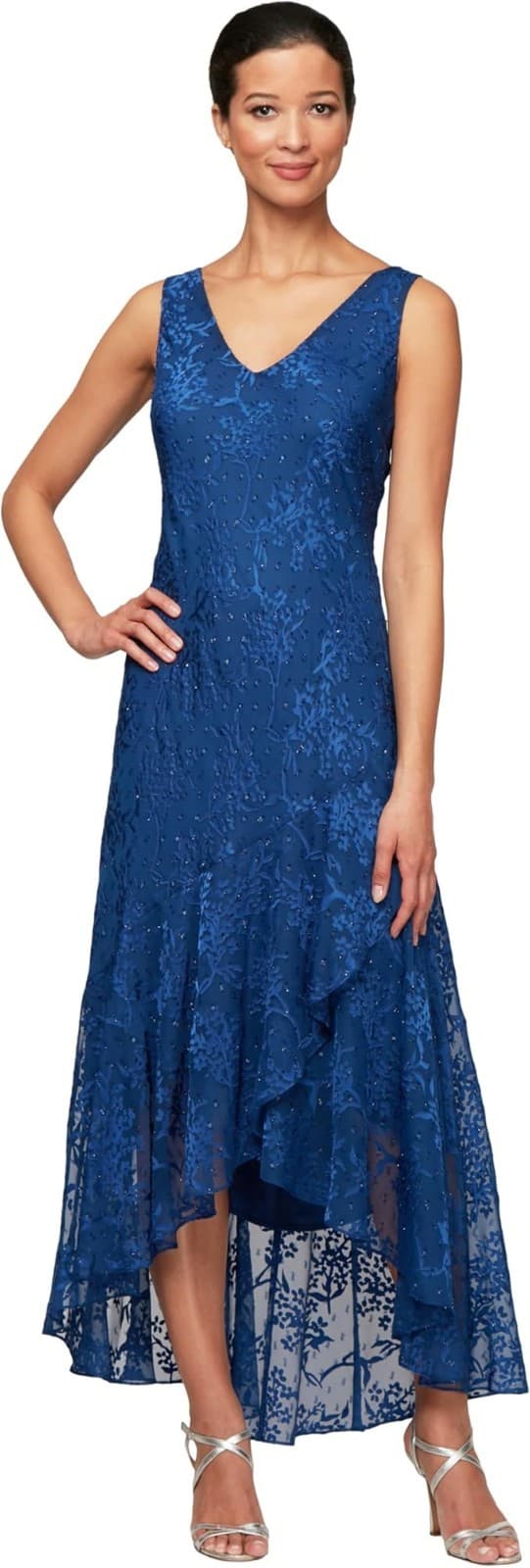 Alex Evenings Womens Sleeveless Printed Chiffon Midi NWT Size 12 - Thumbnail 5