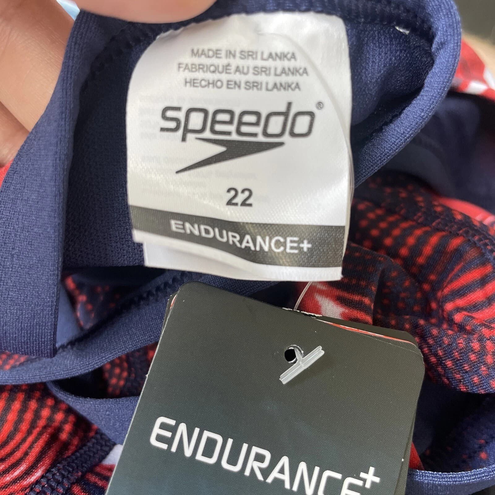 Speedo Endurance+ Flash Time Flyback One Piece Swimsuit Sz 22 Red NWT $84 - Thumbnail 3