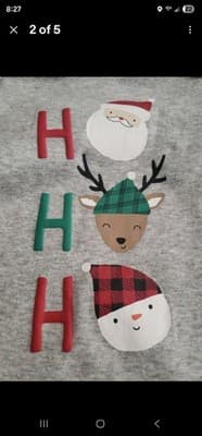 3M Just One You Carter's Ho Ho Ho Santa Reindeer Xmas Outfit bodysuit Leggings - Thumbnail 2