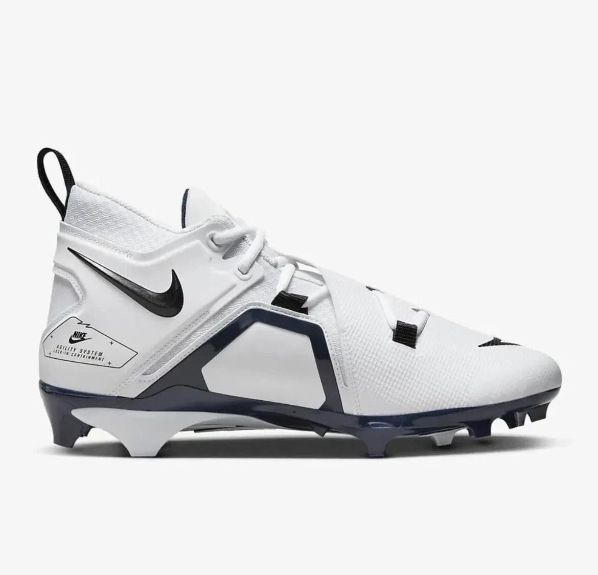Nike Alpha Menace Pro 3 Football Cleats White Navy CT6649-108 Mens Size 16 NEW - Thumbnail 2