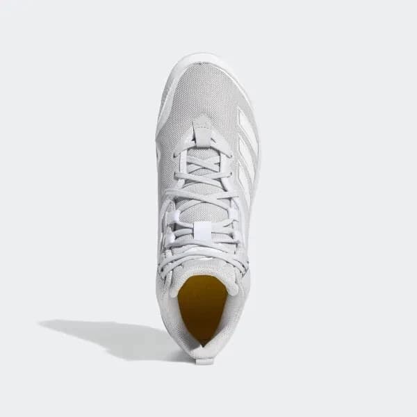 Adidas Men's Size 13 1/2 Baseball Cleats Icon 6 Bounce Mid T Gray And White - Thumbnail 2