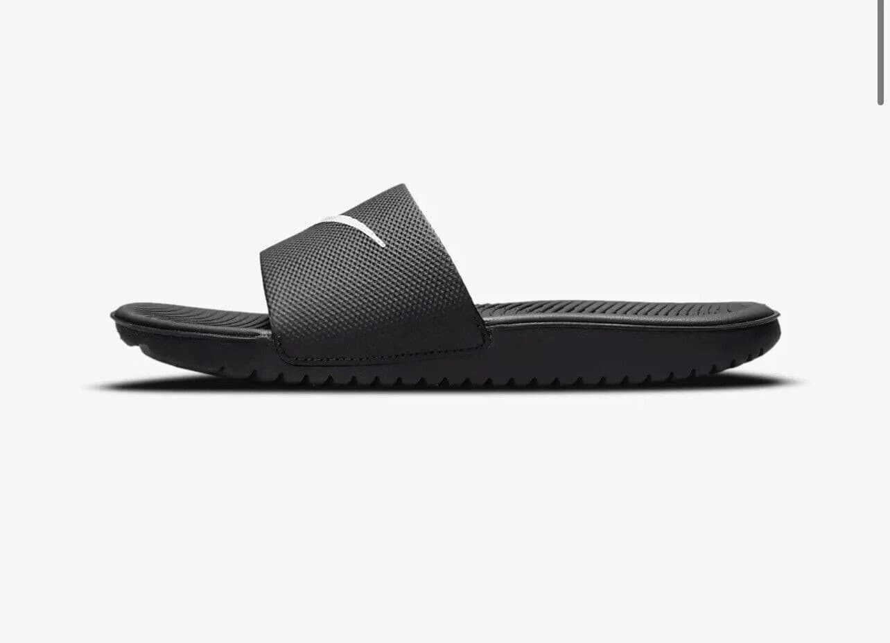 Kid's Nike Kawa Slide Black/White (819352 001) SIZE 6Y - Thumbnail 3