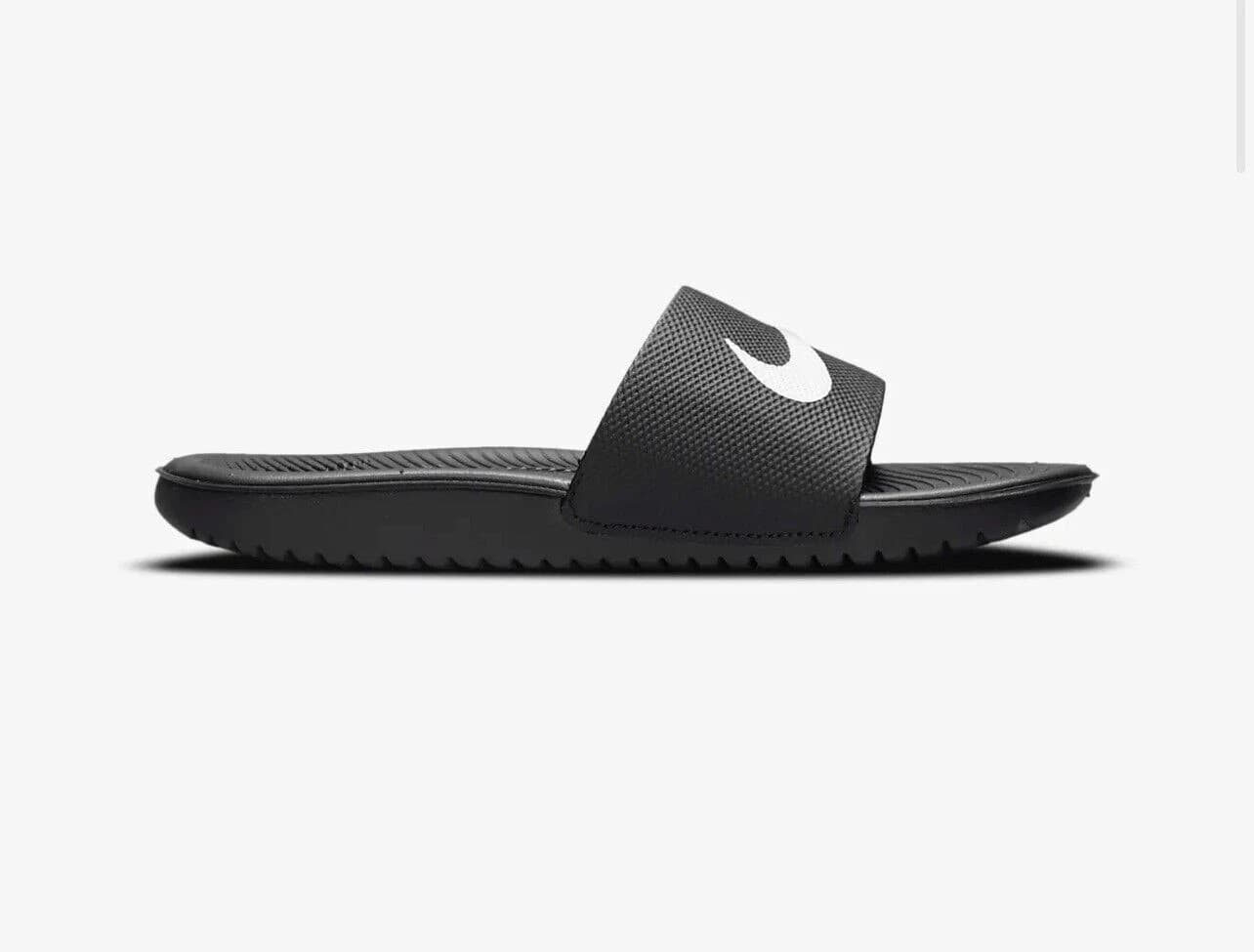 Kid's Nike Kawa Slide Black/White (819352 001) SIZE 6Y - Thumbnail 4