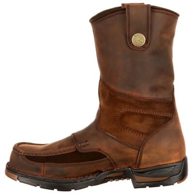 Georgia Boot Waterproof Moc Toe Pull On Work Boots Comfort Brown - Thumbnail 3