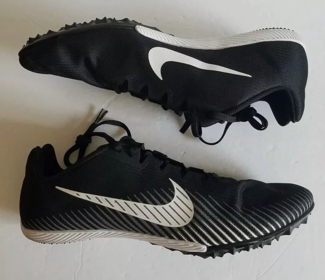 Nike Zoom Rival M9 Racing Track and Field Shoes Black White Lightweight Men's 13 - Thumbnail 8