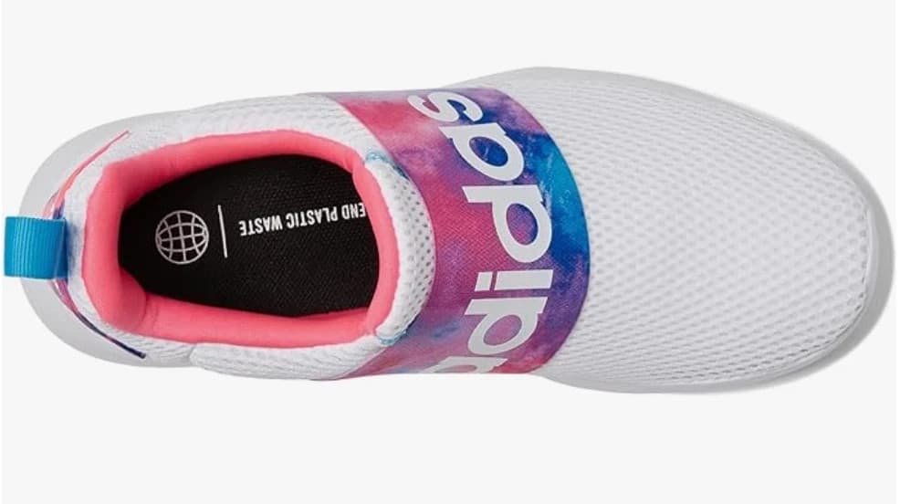 Adidas Girls Infant Lite Racer Adapt 4.1 Shoe-White/Sky Rush/Solar Pink-Sz. 8 - Thumbnail 4