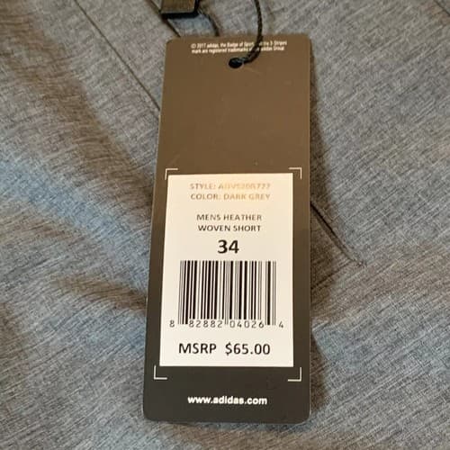 NWT Adidas Ultimate 365 Stretch Golf Shorts 34 Dark Grey Heather - Thumbnail 5