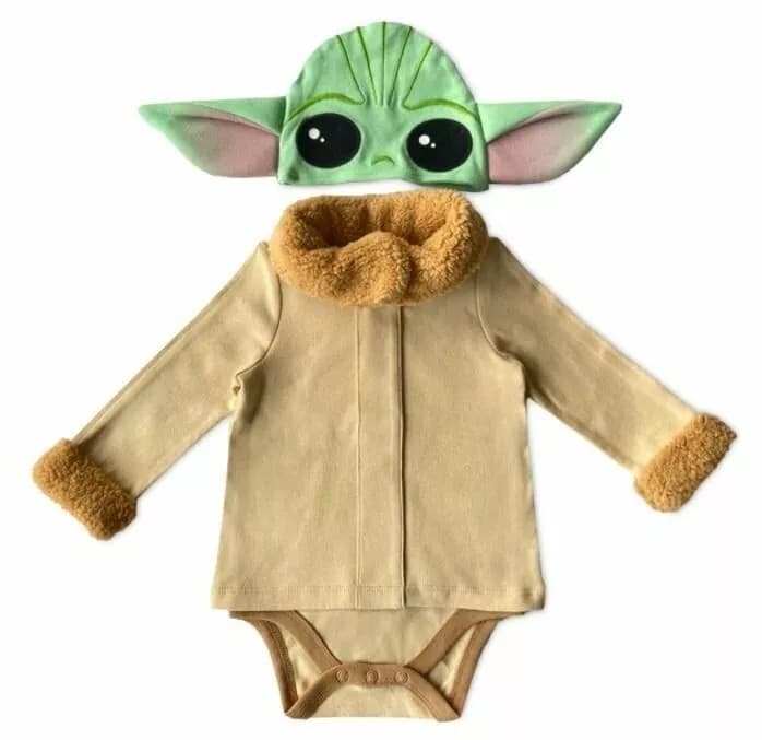 Baby Yoda Costume Outfit Set Mandalorian Cosplay Infant Halloween 0-3 Months - Image 1