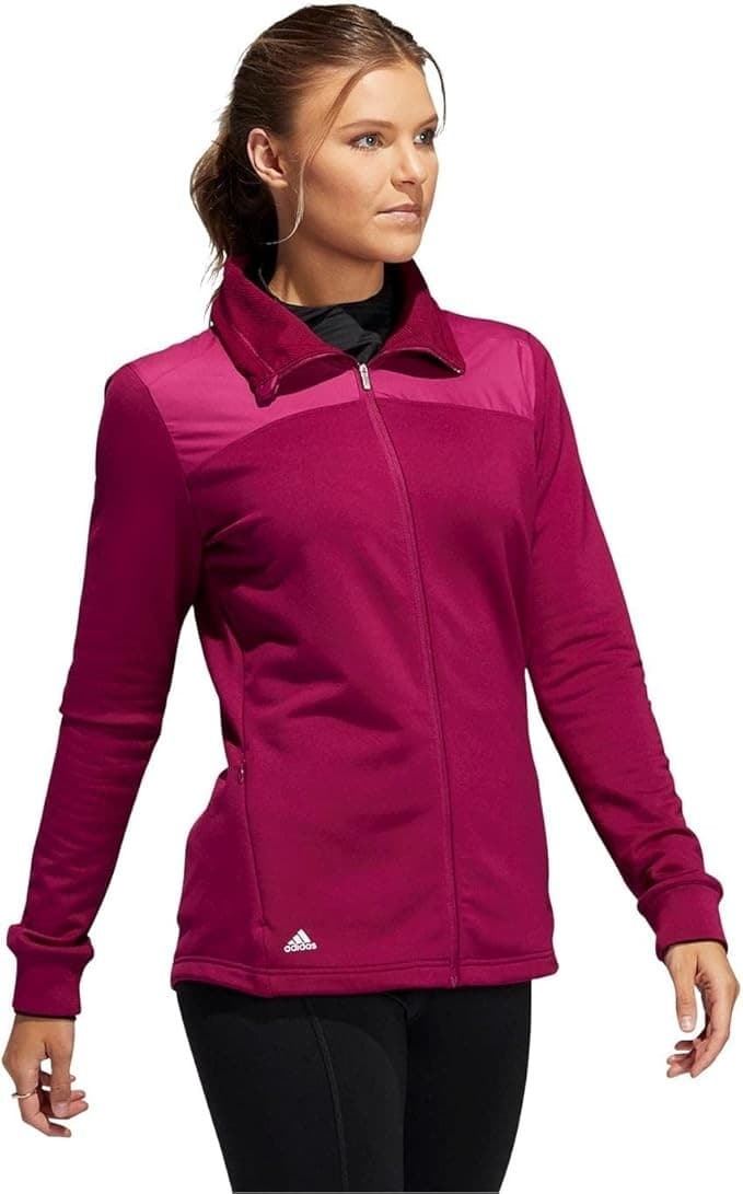 New Adidas Golf Womens COLD RDY Full Zip Jacket Power Berry - Size Small FT3014 - Thumbnail 5