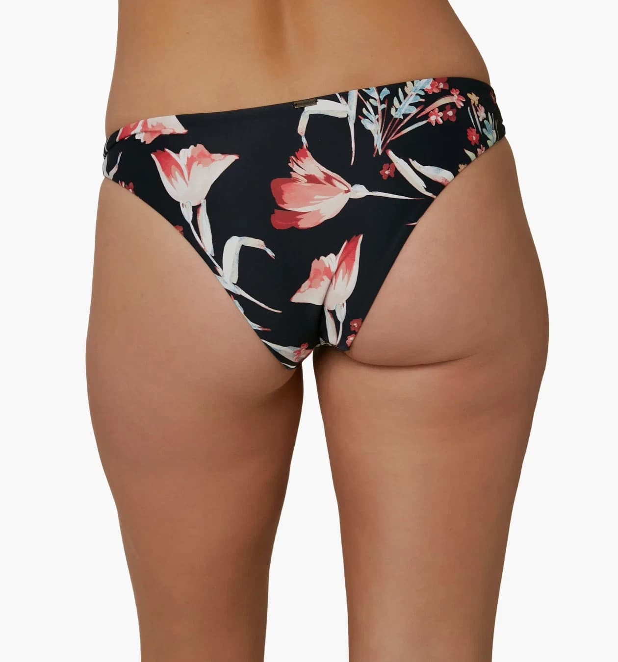 O'Neill Women's Floral Print Bikini Bottoms Swimsuit Low Rise Black - Thumbnail 3