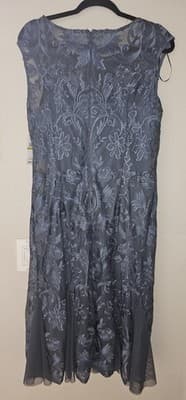 ALEX EVENINGS KNEE LENGTH DRESS, NAVY, 14P - Thumbnail 3