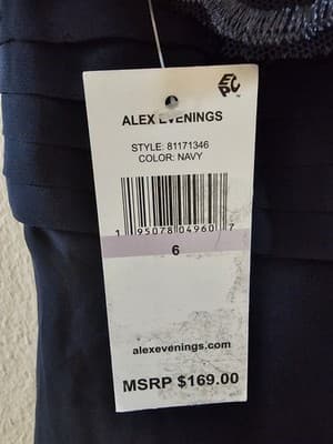 ALEX EVENINGS DRESS, MIDNIGHT, SZ 6 - Thumbnail 3