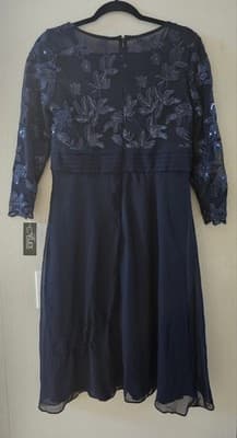ALEX EVENINGS DRESS, MIDNIGHT, SZ 6 - Thumbnail 2