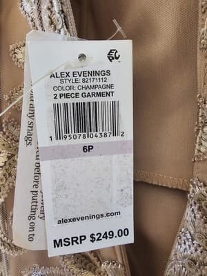 ALEX EVENINGS Floral Sleeveless Long Dress, 6P -Dress Only - Thumbnail 3