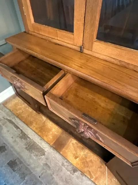 Primitive Pine Step-Back Cupboard with 2 Keys - Thumbnail 6
