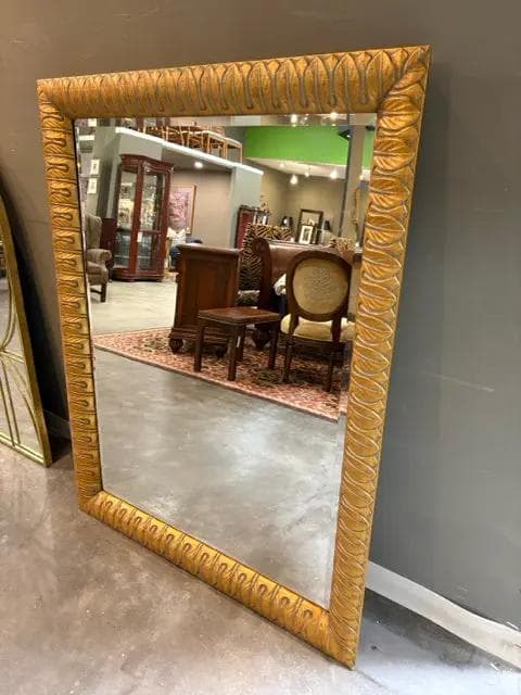 Large Gold Leaf Pattern Beveled Mirror - Image 1