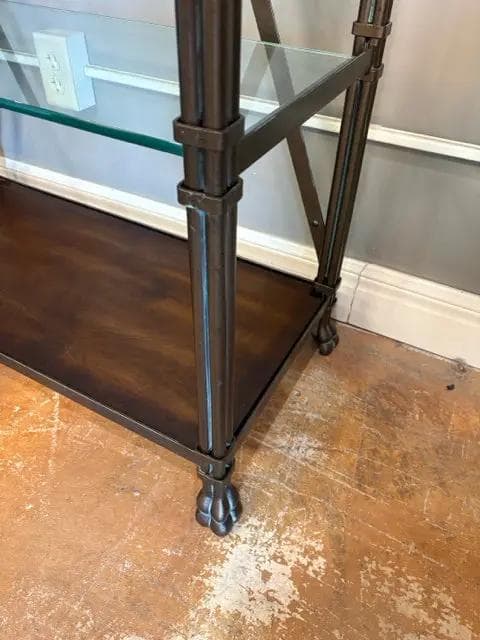 Brass Metal Eterge With 4 Glass Shelves - Thumbnail 3