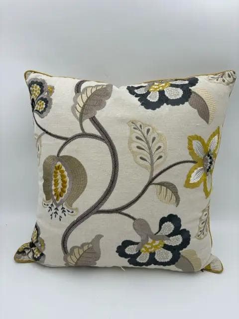 Ryan Studio Floral Embroidered Pillow - Image 1