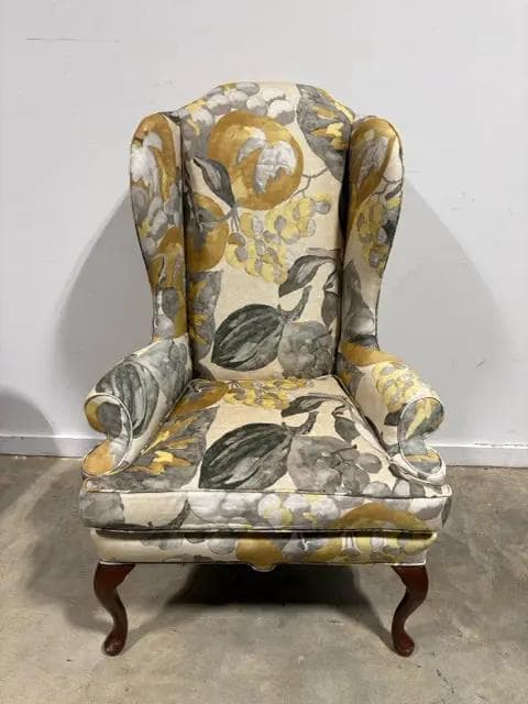Floral Wingback Chair - Image 1