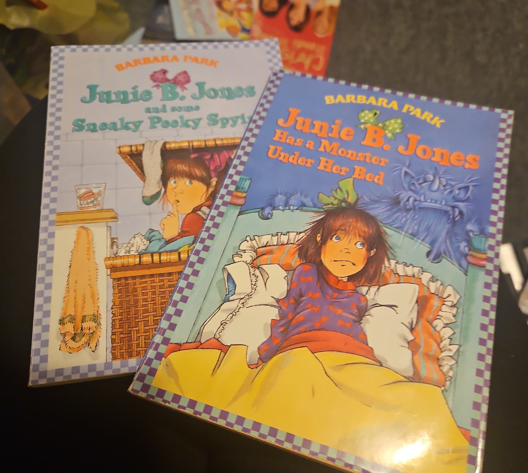 2 Junie b. Johnson books. Has a monster under her bed and sneaky peeky spying - Image 1