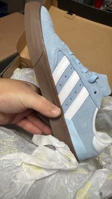 adidas Busenitz Vulc II Low Top Lace Up Men's Skate Sneakers Clear Sky/Gum - Image 1