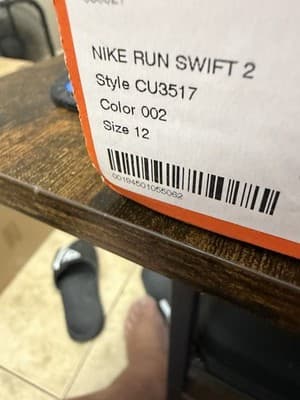 Nike Run Swift 2 Men's Black Mesh Breathable Running Shoes Size 12 CU3517 - Thumbnail 4