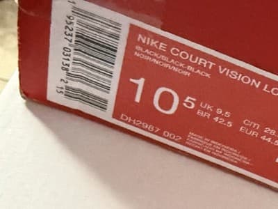 Nike Court Vision Low Black Men's Sneakers Size 10.5 DH2987-002 - Thumbnail 3