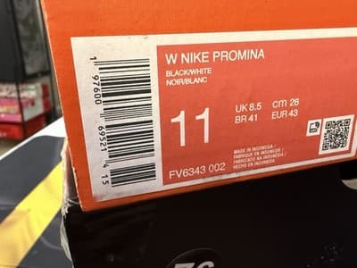 Nike Promina Low Top Lace Up Men's Athletic Sneakers Mesh Black/White FV6343-002 - Thumbnail 2