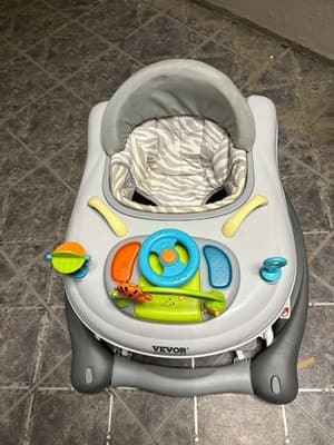 VEVOR Baby Walker Walking Aid w/ Activity Toy Tray, Gray