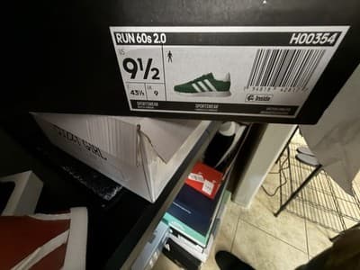 adidas Run 60s 2.0 Low Top Lace Up Men's Athletic Sneakers Green/White H00354 - Thumbnail 2