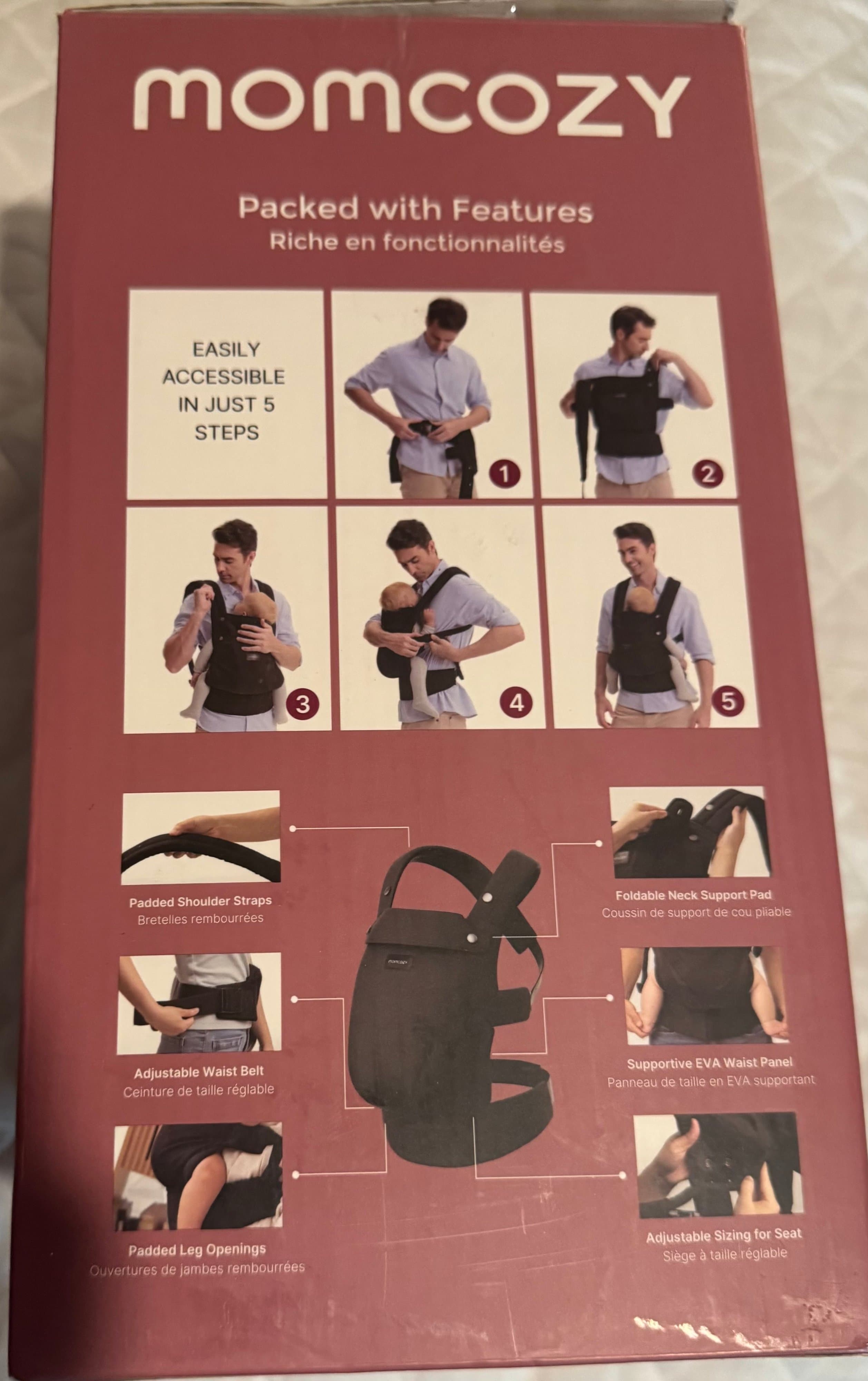 Momcozy Baby 3 in 1 Baby Carrier Ergonomic Design Beige - Thumbnail 5