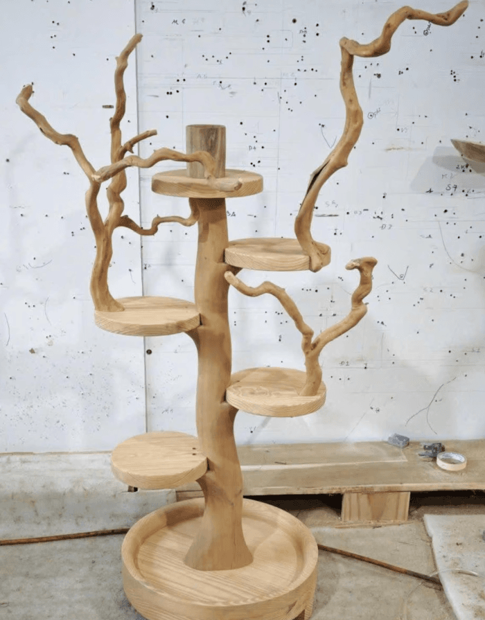 Rustic Parrot Stand Wooden Bird Perch Toy For Parrots Handmade Furniture Bird Lover Gift - Thumbnail 5