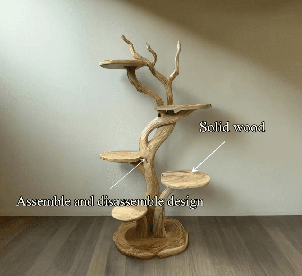 Wooden Cat Tower Cat Tree Pet Furniture For Home Decor - Thumbnail 5