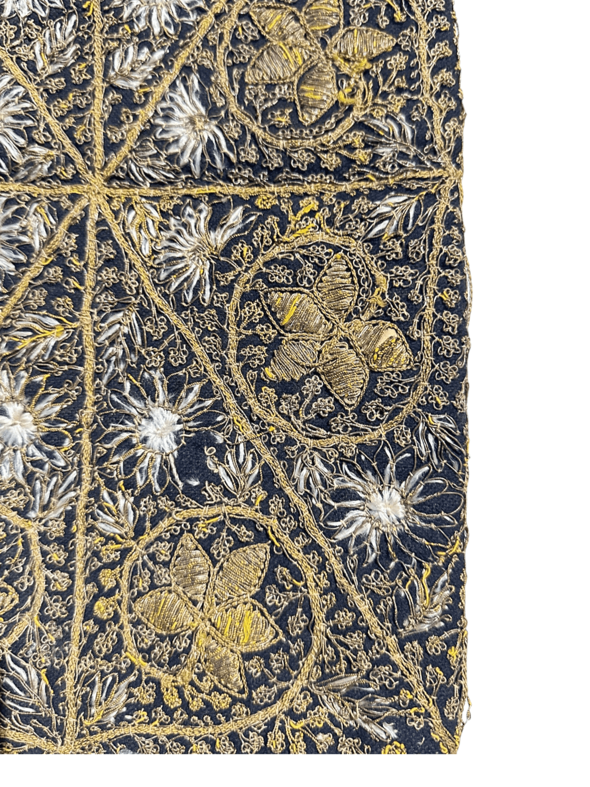 Antique 1920s Zardozi Embroidered Evening Purse Featuring Silver and Gold Thread - Thumbnail 3